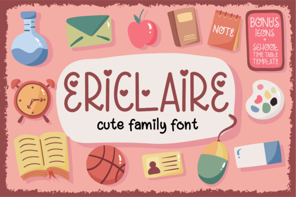 Ericlaire: A Script Handwritten Font for Warm, School-Themed Digital Brands